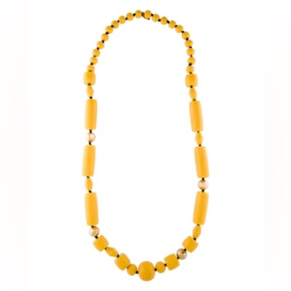 kate spade new york "marina bay" golden yellow gold bead long necklace